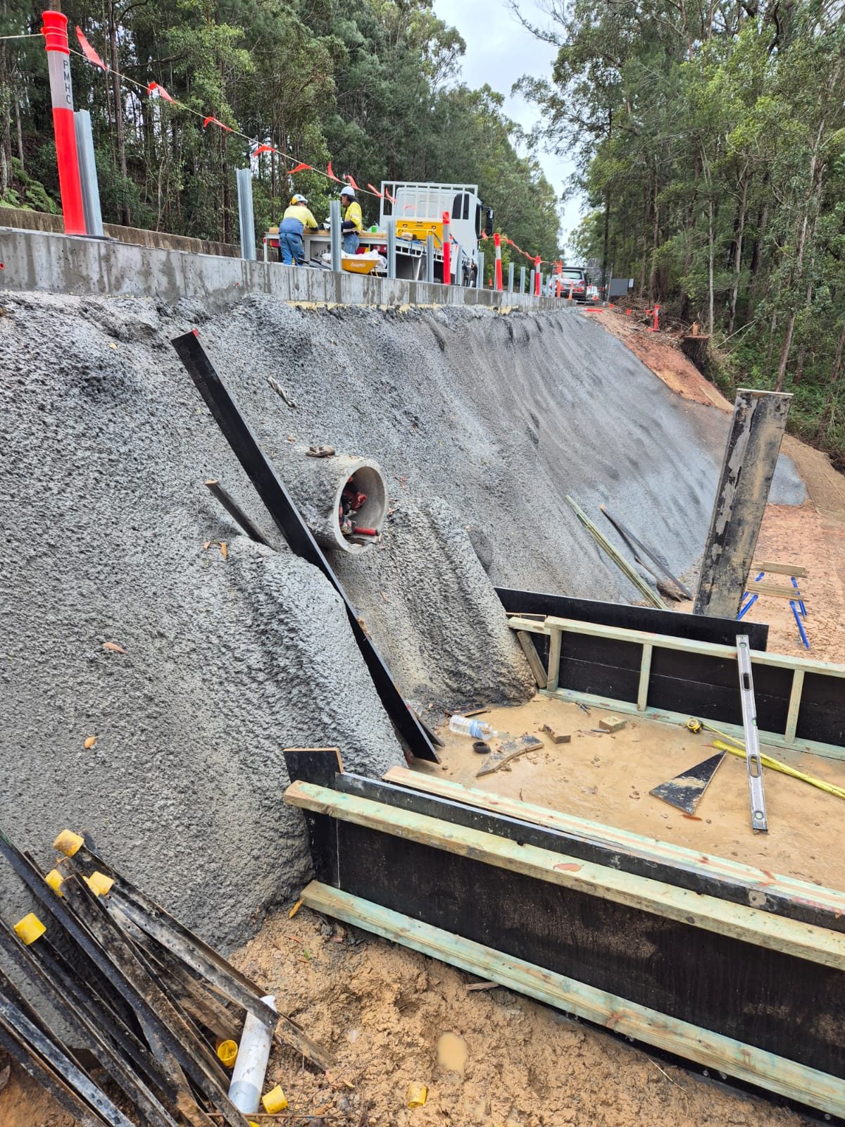Shotcrete slope protection